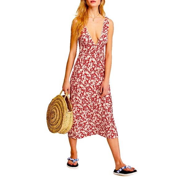 People Oh La La Bias Midi Dress 